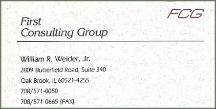My FCG Business Card from 1988